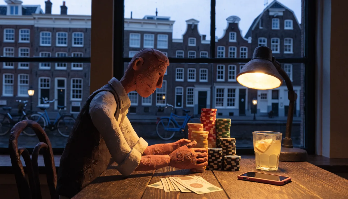 Spaanders, euro's en een telefoon op tafel in een Nederlands huis
